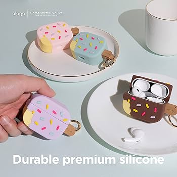 ICECREAM AIR POD SILICON CASE。 Shell Vanguard Ice Cream Style Silicone Headphone Case for